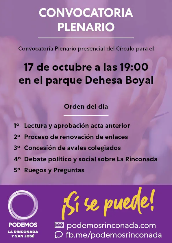 Convocatoria Plenario 17 octubre