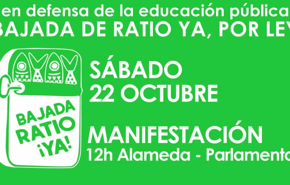 Manifestación en La Alameda por la bajada de ratio en la educación pública