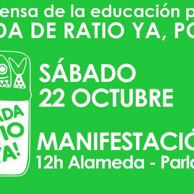 Manifestación en La Alameda por la bajada de ratio en la educación pública